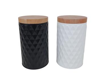 Preview: 2er Set Metall Vorratsdosen mit Deckel 19cm - 3 Farben -